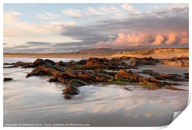 Kintra Beach, Sunset Clouds Islay Scotland.  Print by Barbara Jones
