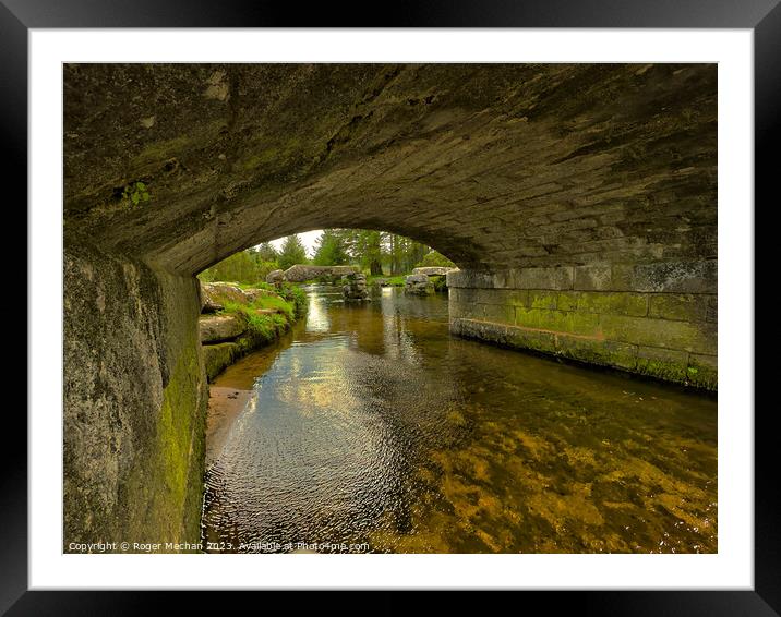 Bellever Bridge and the East dart river Dartmoor Framed Mounted Print by Roger Mechan
