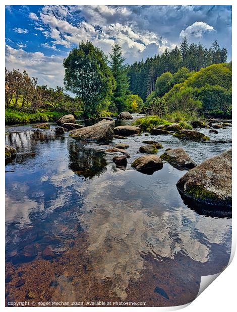 The East Dart river at Bellever Dartmoor Print by Roger Mechan