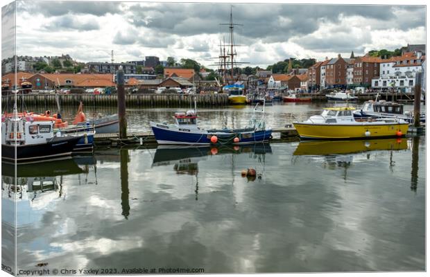 Fishing boats in Whitby marina Canvas Print by Chris Yaxley