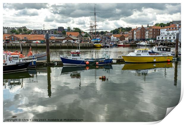 Fishing boats in Whitby marina Print by Chris Yaxley