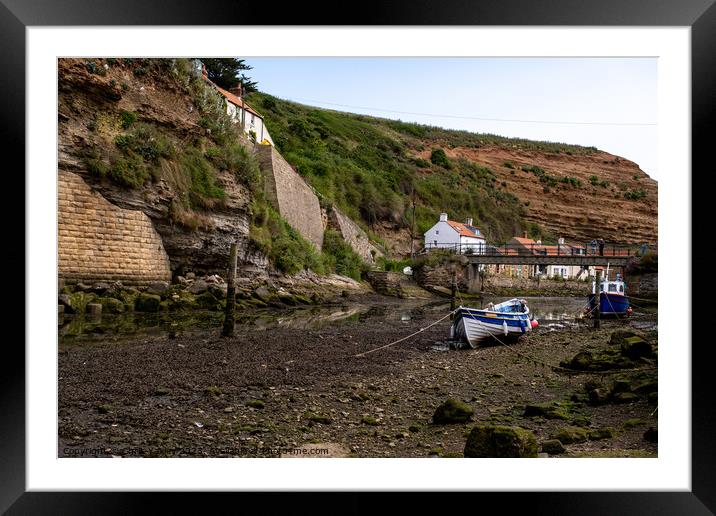 Seaside village of Staithes, North Yorkshire Framed Mounted Print by Chris Yaxley