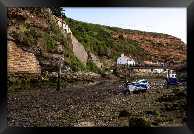 Seaside village of Staithes, North Yorkshire Framed Print by Chris Yaxley