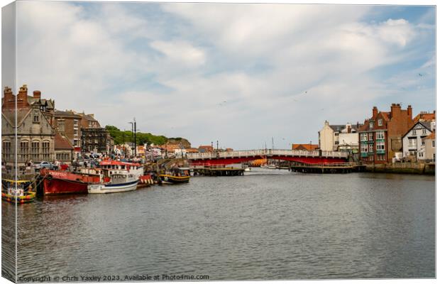 The River in the seaside town of Whitby, North Yorkshire Canvas Print by Chris Yaxley