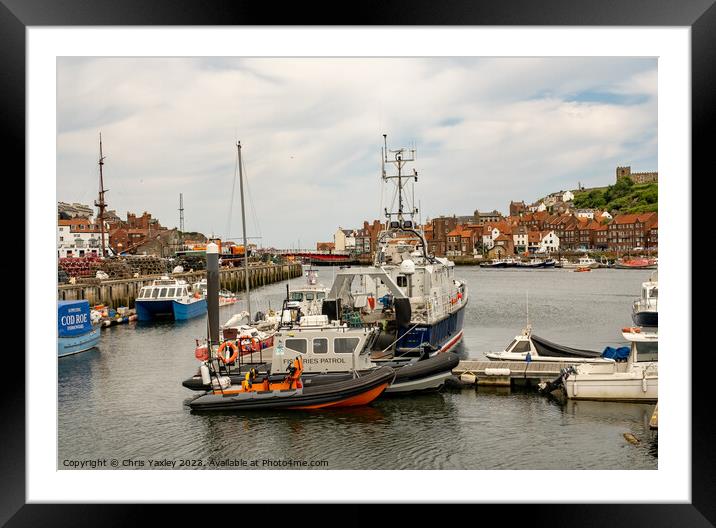Whitby marina on the North Yorkshire coast Framed Mounted Print by Chris Yaxley