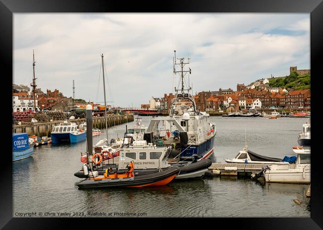 Whitby marina on the North Yorkshire coast Framed Print by Chris Yaxley