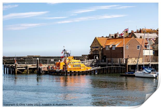 Whitby lifeboat and lifeboat station Print by Chris Yaxley