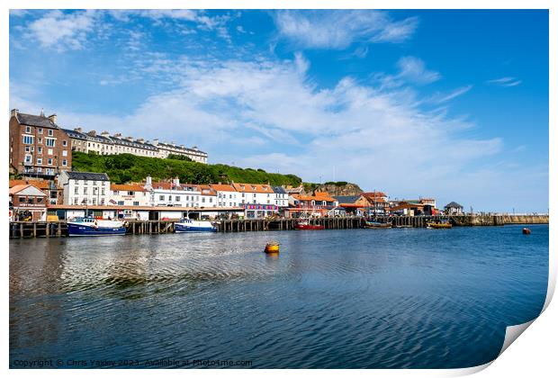 View across Whitby, North Yorkshire Coast Print by Chris Yaxley
