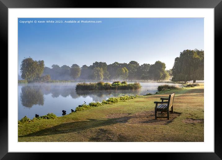 Resting bench to just sit and contemplate life Framed Mounted Print by Kevin White