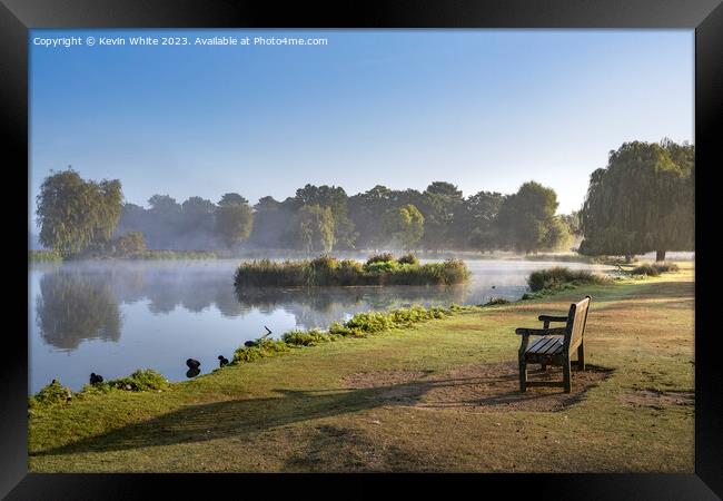 Resting bench to just sit and contemplate life Framed Print by Kevin White