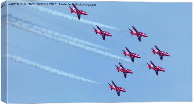 Red Arrows together Canvas Print by Mark Chesters