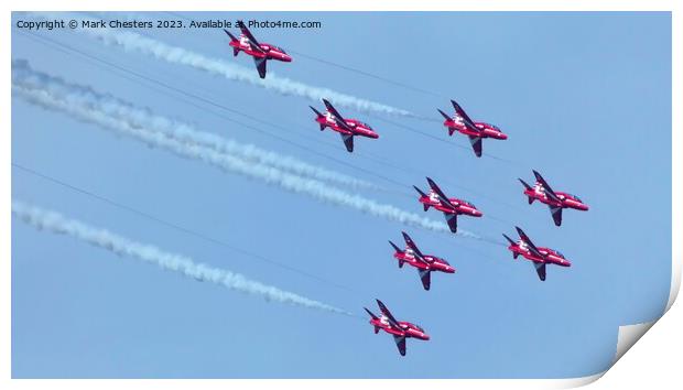 Red Arrows together Print by Mark Chesters