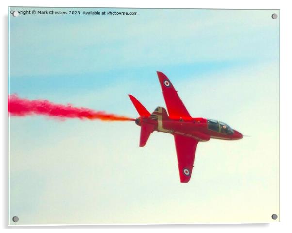 Lone Red Arrow Acrylic by Mark Chesters