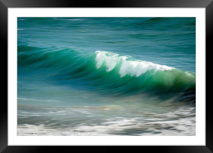 Abstract view of waves in motion in Cornwall Framed Mounted Print by Ambrosini V