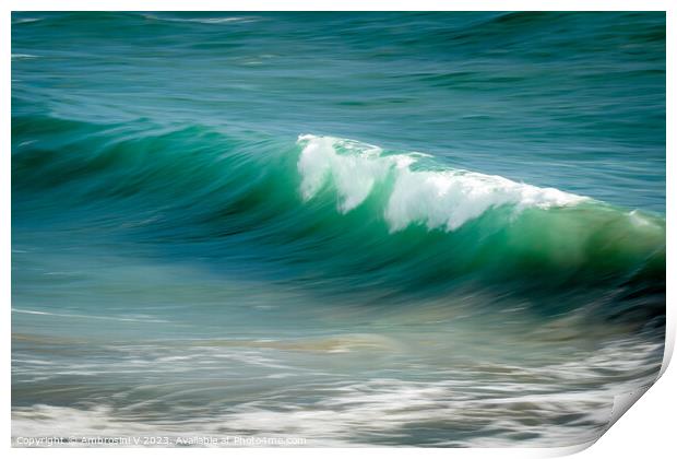 Abstract view of waves in motion in Cornwall Print by Ambrosini V