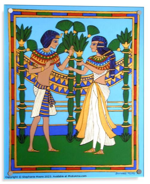 Egyptian pharaoh and queen Acrylic by Stephanie Moore