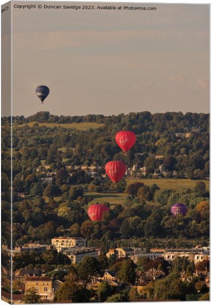 Hot air balloons launching from Batj Canvas Print by Duncan Savidge