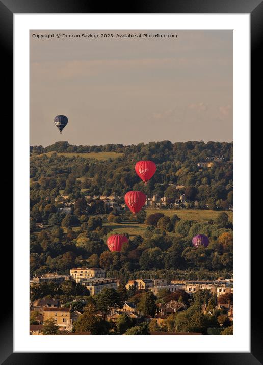 Hot air balloons launching from Batj Framed Mounted Print by Duncan Savidge
