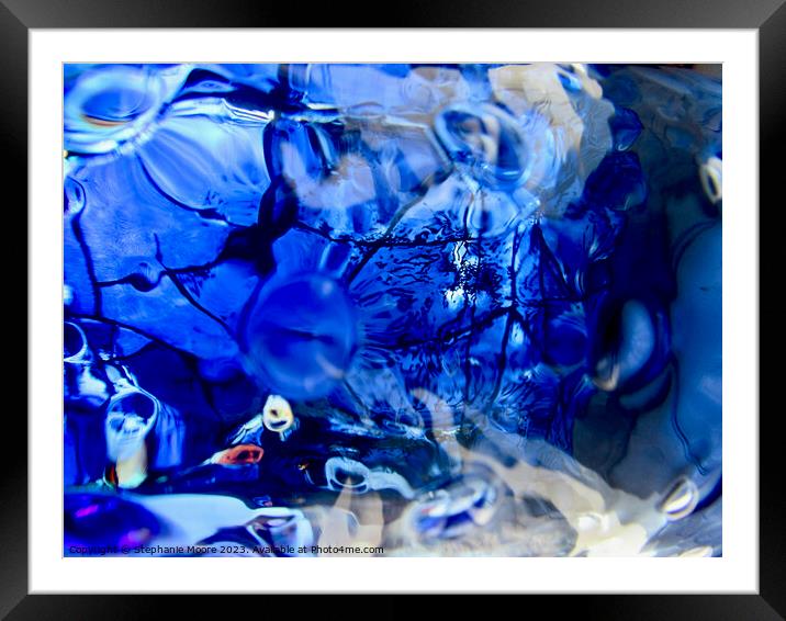 Blue Abstract Framed Mounted Print by Stephanie Moore