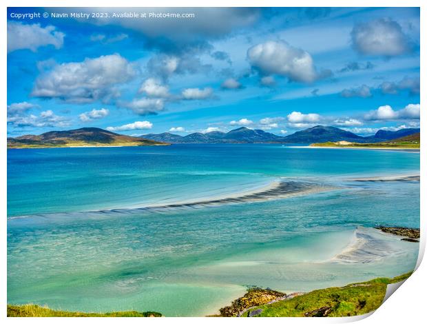 Seilebost looking towards Luskentyre Isle of Harri Print by Navin Mistry