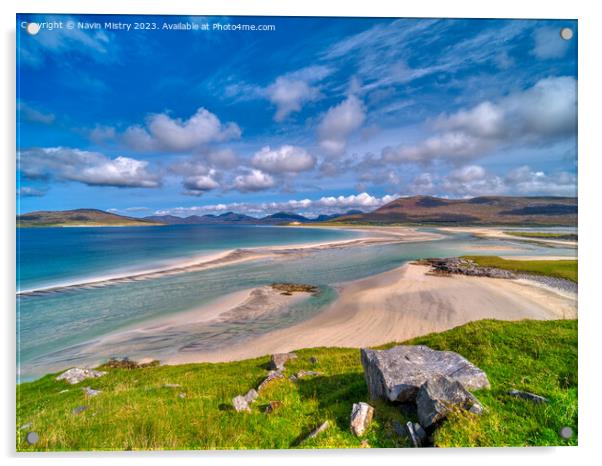 Seilebost looking towards Luskentyre Isle of Harri Acrylic by Navin Mistry