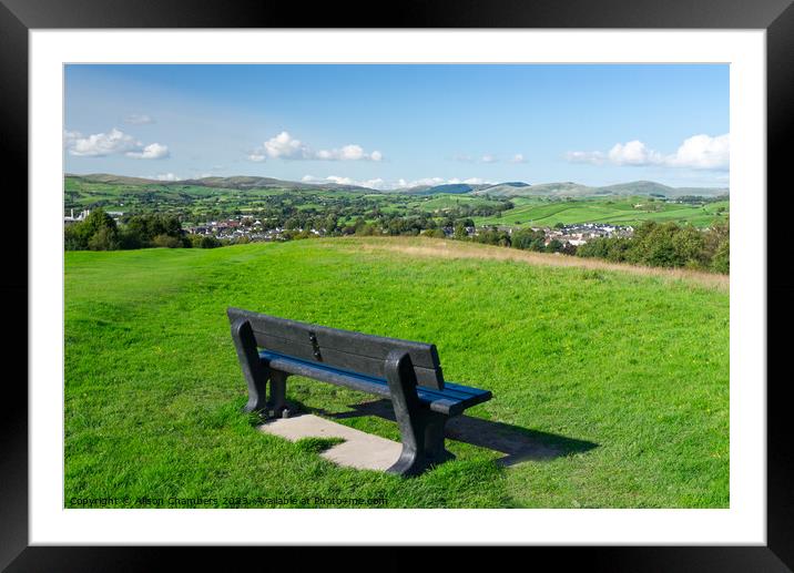 Kendal Landscape and Bench Framed Mounted Print by Alison Chambers