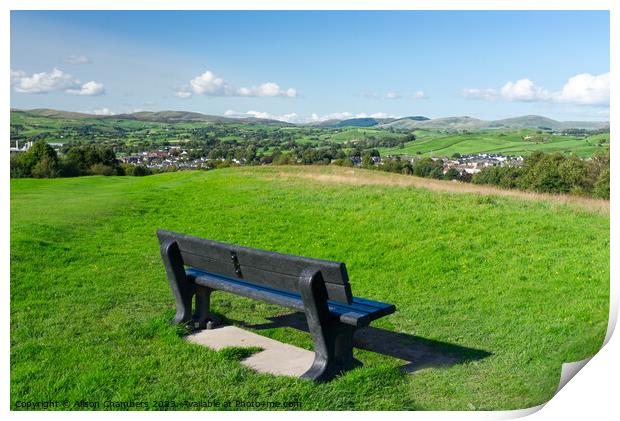 Kendal Landscape and Bench Print by Alison Chambers