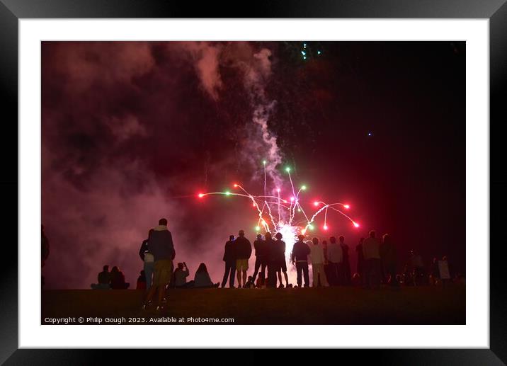Fireworks West Bay Framed Mounted Print by Philip Gough