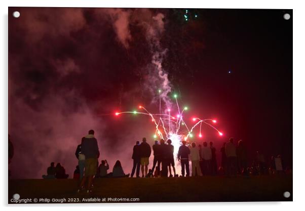 Fireworks West Bay Acrylic by Philip Gough