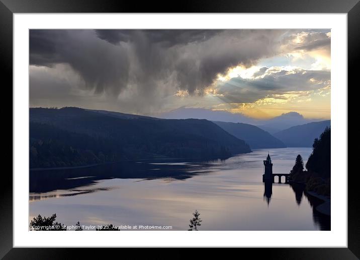 Lake Vyrnwy Sunset Framed Mounted Print by Stephen Taylor
