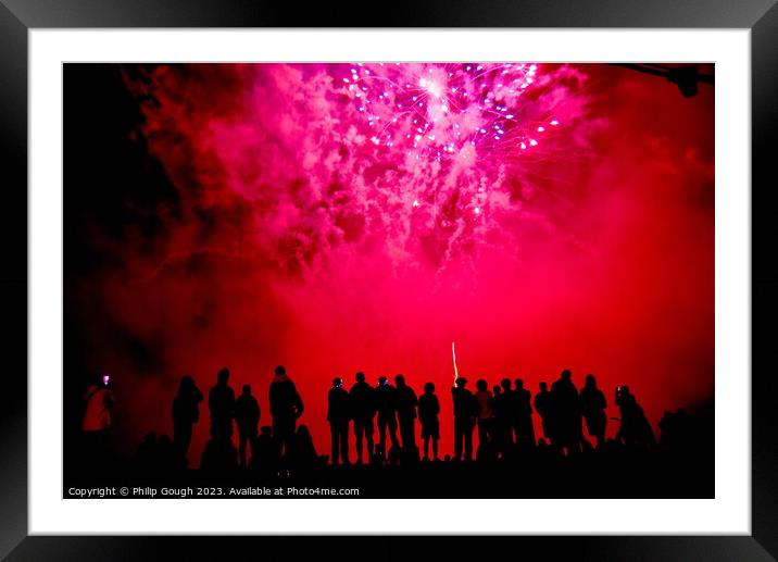 West bay Fireworks Framed Mounted Print by Philip Gough