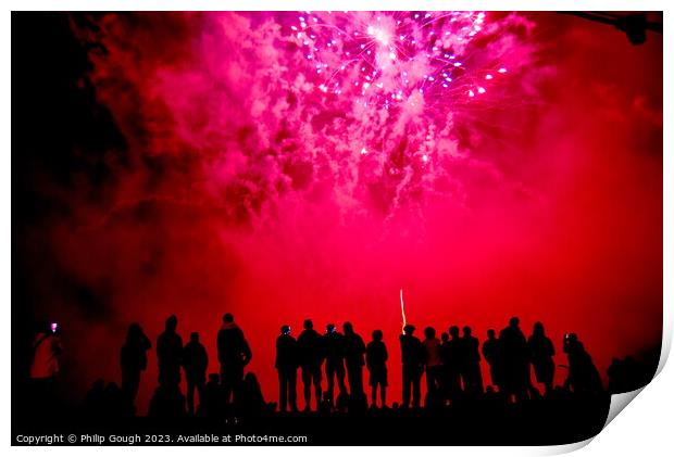 West bay Fireworks Print by Philip Gough