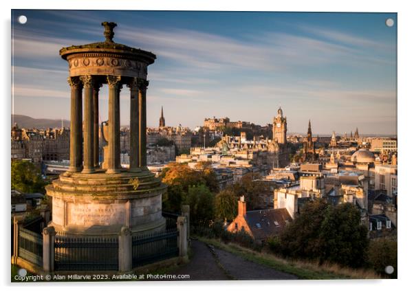 Edinburgh Skyline Acrylic by Alan Millarvie