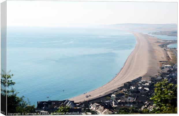Portland’s Iconic Chesil Beach Canvas Print by Carnegie 42
