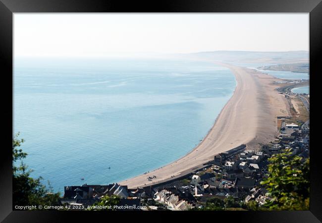 Portland’s Iconic Chesil Beach Framed Print by Carnegie 42