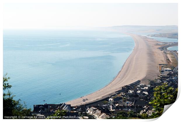 Portland’s Iconic Chesil Beach Print by Carnegie 42