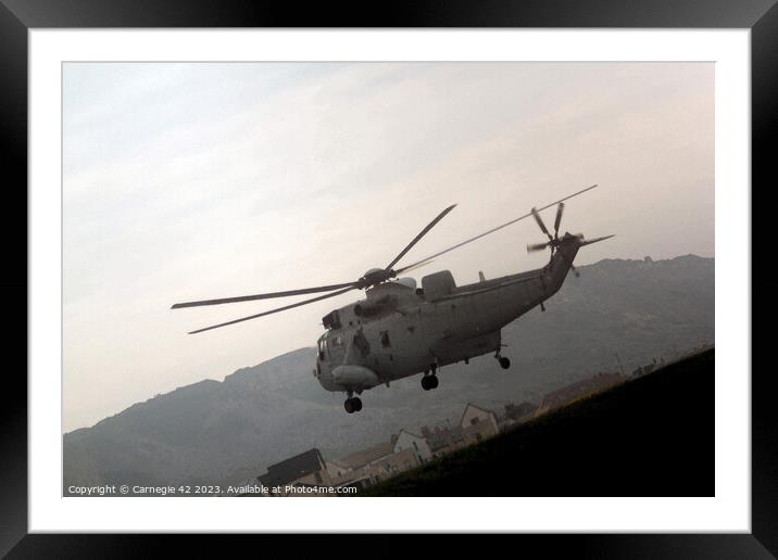 Skyward Bound: Military Copter Framed Mounted Print by Carnegie 42
