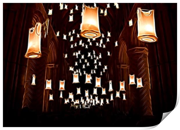Durham Cathedral Lanterns Print by Northeast Images
