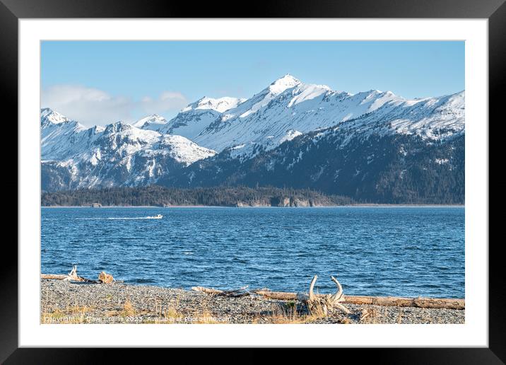 The mountains of Lake Clark National Park and Preserve from the Kenai Peninsular across the Cook Inlet.n Framed Mounted Print by Dave Collins