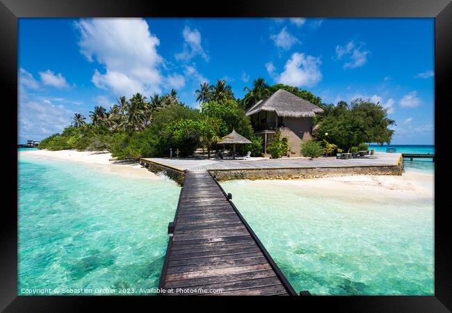 Island in the Maldives Framed Print by Sebastien Greber