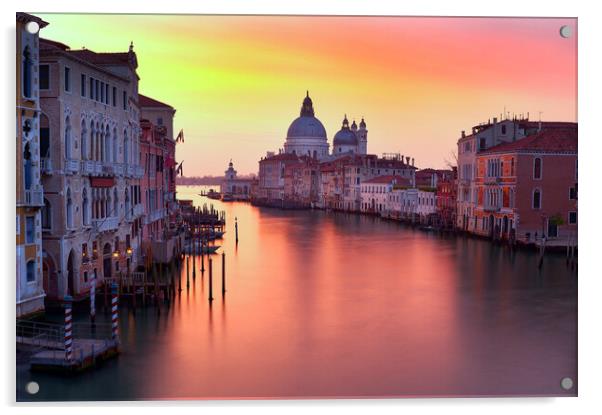 Sunrise from the Accademia Bridge Venice Acrylic by Tony Bishop