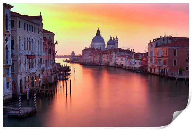Sunrise from the Accademia Bridge Venice Print by Tony Bishop