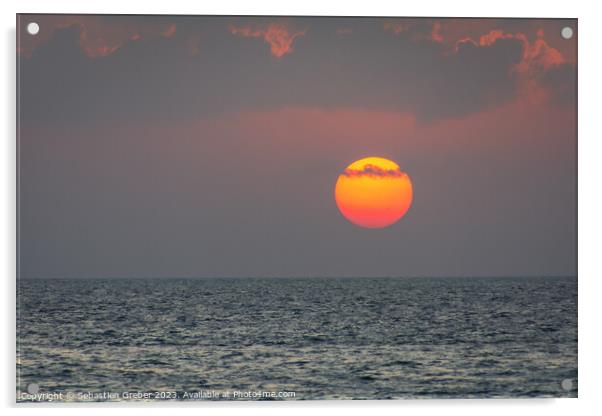 Sunset in the Maldives Acrylic by Sebastien Greber