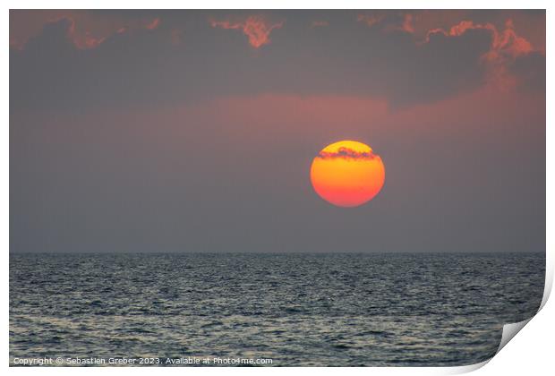 Sunset in the Maldives Print by Sebastien Greber