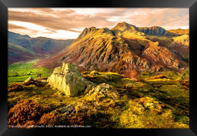 Langdale in the Lake District Framed Print by geoff shoults