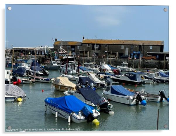 Quintessential Lyme Regis Harbour Scene Acrylic by Carnegie 42