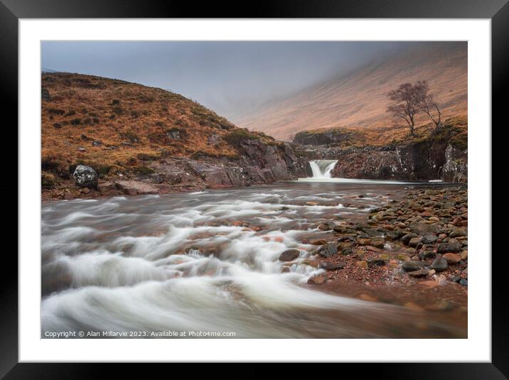 Waterfall on the River Etive Framed Mounted Print by Alan Millarvie