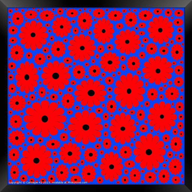 Abstract Poppy Remembrance Tribute Framed Print by Carnegie 42