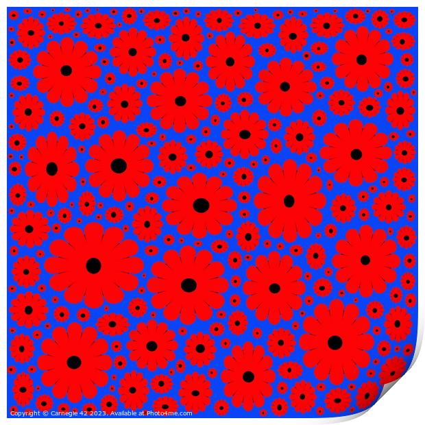 Abstract Poppy Remembrance Tribute Print by Carnegie 42