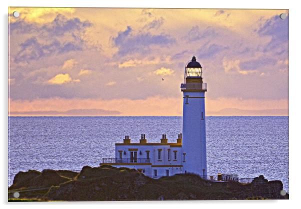 Turnberry lighthouse at sunset Acrylic by Allan Durward Photography